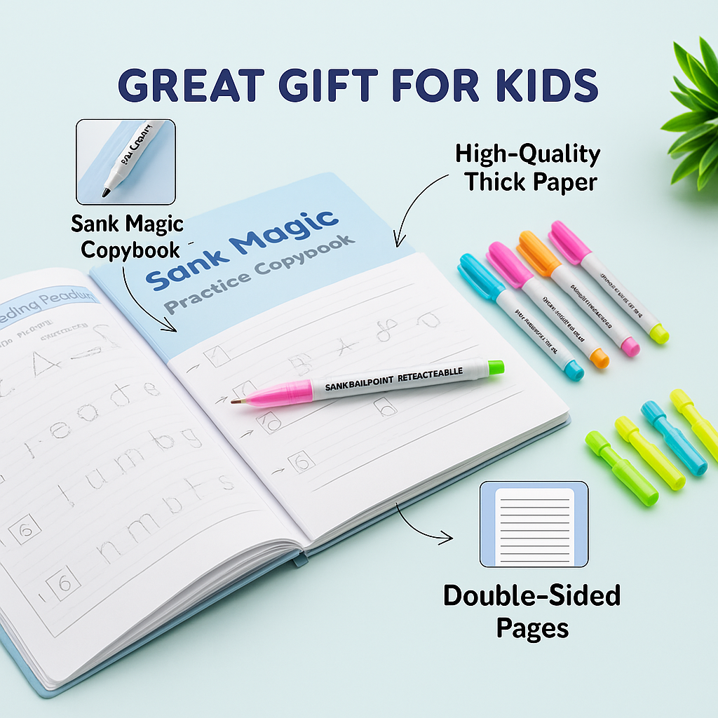 Magic Practice book (4 Book + 10 Refill) Set of 4-books