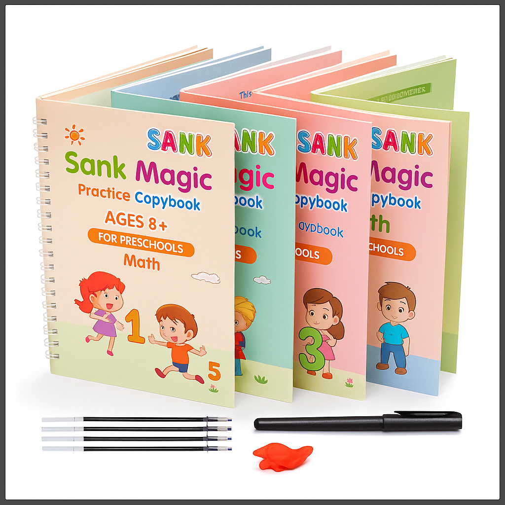 Magic Practice book (4 Book + 10 Refill) Set of 4-books