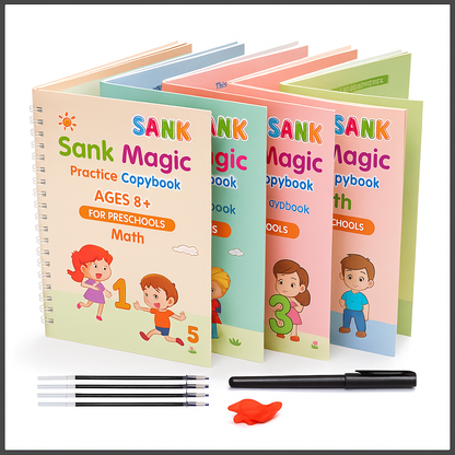 Magic Practice book (4 Book + 10 Refill) Set of 4-books