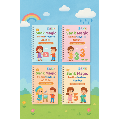 Magic Practice book (4 Book + 10 Refill) Set of 4-books